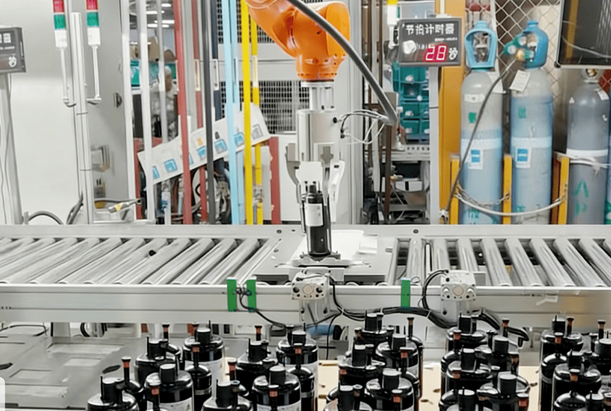 AI + 3D Vision for Compressor Depalletizing